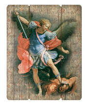 Saint Michael The Archangel Wood Pallet Image, New #AB-224 - $53.24 CAD