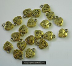 I love my cat HEART jewelry pendant charms ant gold plt zinc findings 20p CFP133 - £2.33 GBP