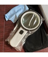Magnifying Glass w 12 LED Lights 30X Double Glass Lens Handheld Illumina... - $18.68