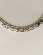 Vintage Unique .925 Sterling Silver Etched Woven Braid Chain Necklace 30&quot;  - £120.23 GBP