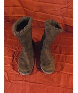 SO Brown Boots Suede with fur lining Roll Down Womans Ladies Size 8 Good... - €16,96 EUR