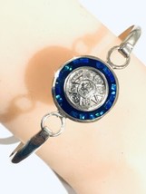 Vintage Sterling 925  Opal Inlay Aztec Mayan Calendar  Bracelet - £63.39 GBP