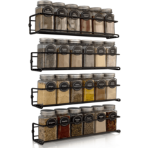 Spice Rack Organizer for Cabinets or Wall Mounts, Koovon 4 Tier Hanging Racks, S - £27.17 GBP