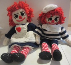   Raggedy Ann &amp; Andy Dolls Handmade Crocheted dolls - £17.55 GBP