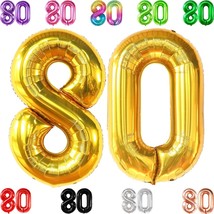 Katchon, Giant Gold 80Th Birthday Balloons - 40 Inch | 80Th Birthday Decorations - £10.52 GBP