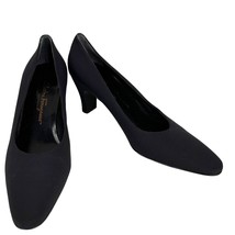 Salvatore Ferragamo Boutique Black Pumps  Fabric 10AA 3&quot; Heels - £40.40 GBP