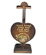 VINTAGE OKLAHOMA Bell Holder Wooden Good Bread,Good Meat Good Gosh Lets Eat - $7.84