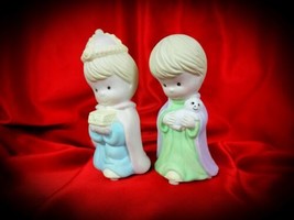 Precious Moments Nativity Three Kings Wise Man &amp; Shepherd Figurines Vtg 70s 80s - £17.69 GBP