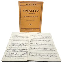 Brahms Concerto in A Minor Opus 102 Vintage Sheet Music Violin Cello Piano - $30.87