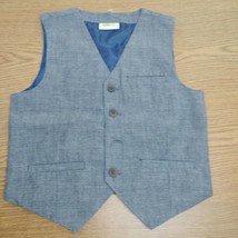 Crazy 8 Size 5-6 Boys Blue Tuxedo Lined Vest W/3 Pockets New - $14.84