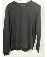 Prana Sweatshirt Pullover Crew Neck Charcoal Hemp Men’s Small Faded Casual - $22.72