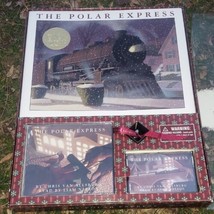 Polar Express Gift Set Hard Cover Book,CD,Cassette,Souvenir Bell 2004 - $26.17