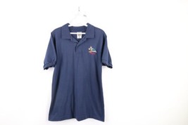 Vtg 90s Streetwear Mens Medium Faded Spell Out Hawaii Golf Polo Shirt Navy Blue - £27.57 GBP