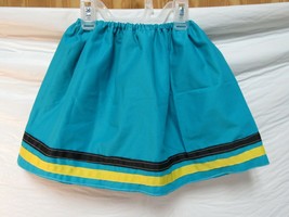 New Native American Girl&#39;s Seminole Handmade Turquoise Ribbon Skirt Sz S... - $34.65