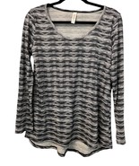 LuLaRoel Womens Lynnae Small BLACK GRAY Long Sleeved Shirt Top High Low ... - $9.42 CAD