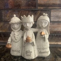 Karen Hahn Enesco Three 3 Kings Wise Men Bearing Gifts &amp; Blessings Figur... - £15.20 GBP