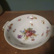 Dresdenia By Sango China Round Serving Bowl Floral With Gold Etching 194... - $238.48 MXN