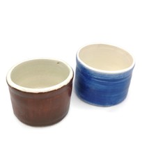 2Pc Small Succulent Pottery Pot Ceramic Vase Office Desk Accessories For... - £29.68 GBP
