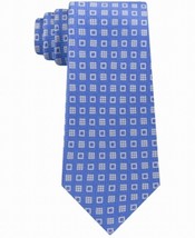 Michael Kors Men&#39;s Blue Halo Square Neat Geometric Slim Neck Tie Silk - £15.78 GBP