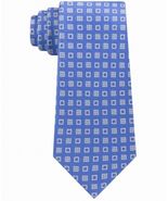 Michael Kors Men&#39;s Blue Halo Square Neat Geometric Slim Neck Tie Silk - £15.92 GBP