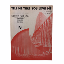 Vintage 1933 Radio City Music Hall Sheet Music Tell Me That You Love Me Waltz - £18.05 GBP