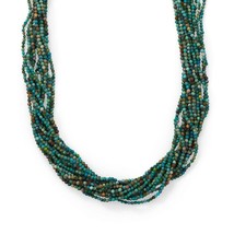 Gorgeous Natural Multi-color Turquoise 12 Strands Fancy Lobster Necklace 18&quot;+2&quot;  - £578.21 GBP