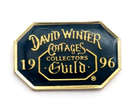 VTG 1996 David Winter Cottages Collectors Guild Black Gold Tone Enamel L... - $9.99