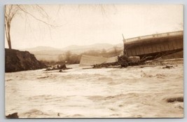Randolph Vermont RPPC 1927 Flood Damage Bridge Collapse Real Photo Postcard E19 - £15.88 GBP