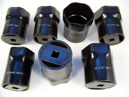 7pc 1/2 Drive Sae / Metric Thin Deep Axle Lock Nut Socket Set 6 Pt Hex &amp; Rounded - £63.14 GBP