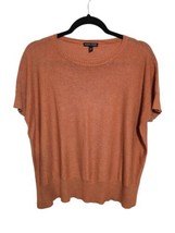 Eileen Fisher Women&#39;s XS Orange Sleek Short SleevebStretch Knit Boxy Sweater  - £27.35 GBP