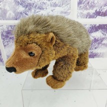Hedgehog 13&quot; Plush Stuffed Animal Black Brown Gray Realistic K M interna... - £8.83 GBP