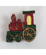 Vintage Steam Locomotive Train Christmas Brooch Lapel Hat Pin - $12.98 CAD