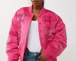 True Religion Womens Small Crystal Logo Nylon Bomber Jacket Boysenberry ... - $179.99