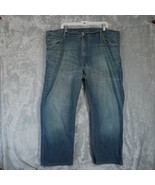 Levis 569 Loose Straight Fit Jeans Mens 44x32 (Actual 44x26) Blue Denim Zip - $24.49