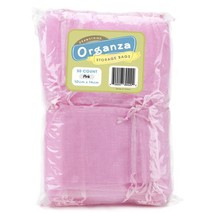 Lot of 50 Light Pink Drawstring Organza Storage Bags - £16.05 GBP
