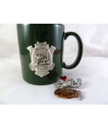 Pewter Golf Bag &amp; Clubs Emblem on Dark Green Mug Great American USA + pi... - $17.63 CAD