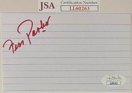 Fess Parker signed 3X5 Index Card- JSA #LL60263 (Daniel Boone/Davy Crockett) - $68.95