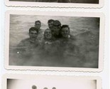 3 Black &amp; White Photos of 6 Men in Swim Trunks at the Beach  - $17.82