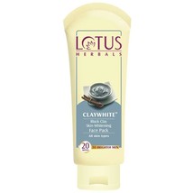 Lotus Herbals Claywhite Noir Argile Peau Blanchissant Visage Paquet 60 GM Soin - £13.39 GBP
