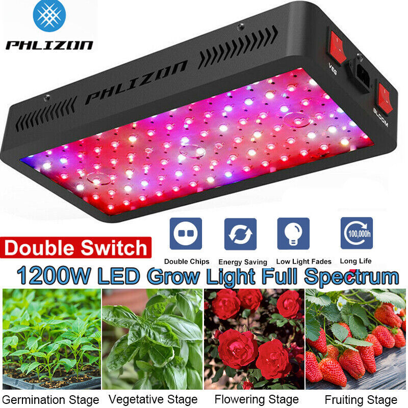 Primary image for PHLIZON 1200W Double Switch LED Grow Light Full Spectrum For Indoor Plants Hydro