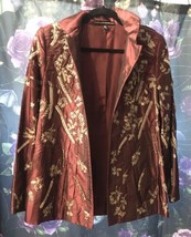 Gorgeous Silk Rust Boho Jacket Size 8 Exc PO By Linda Allard Ellen Tracey - £157.53 GBP