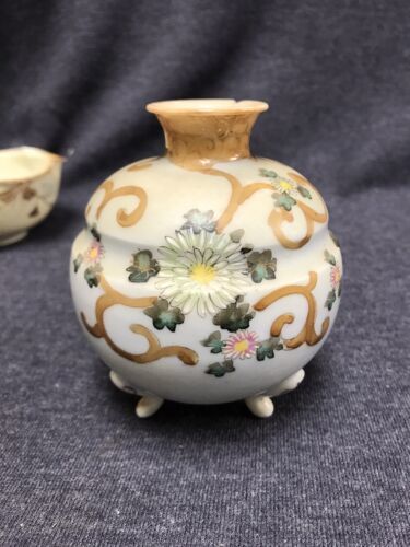 Primary image for Vintage Antique Hand Painted Unmarked Porcelain Vase With Damage