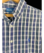 Ralph Lauren Shirt Size 16 1/2 XL Button Down Blue Gray Mens Plaid Check... - $592.68 MXN