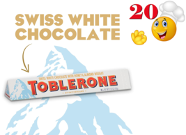TOBLERONE 20 CHOCOLATE BARS WHITE HONEY ALMOND &amp; NOUGAT 100GR Made SWITZ... - £54.50 GBP