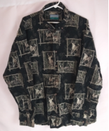 Sandy River Men&#39;s Button-Down Shirt With Buck Deer Designs Size XXL - $352.85 MXN