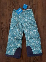 Columbia Arctic Trip Girls Pants Omni Heat M 10-12 Youth $75 Blue Floral, New! - £23.73 GBP