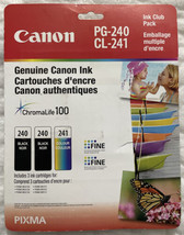 Canon 240 Black PG-240 &amp; 241 Color CLI-241 5207B005 5207B001 &amp; 5209B001 - £55.06 GBP
