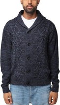 X RAY Men&#39;s Long Sleeve Shawl Collar Cable Knitted Button Down Cardigan,... - £37.07 GBP