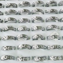 50PCS/LOT Wholesale Polish Chrome Heart Spinner Metal Rings For Rotatable Mix St - £22.13 GBP