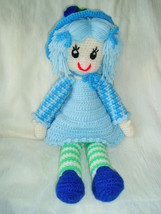 Crochet Doll girl Handmade Usa plush hand knit Folk Craft - $29.69